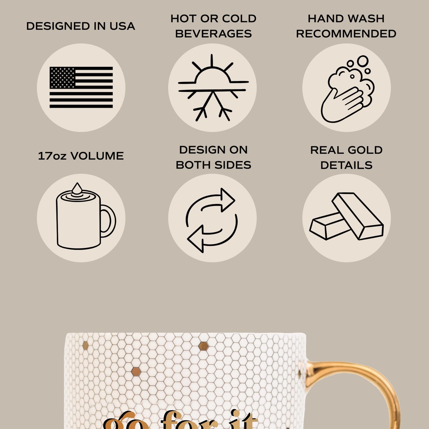 Gold Tile Coffee Mug