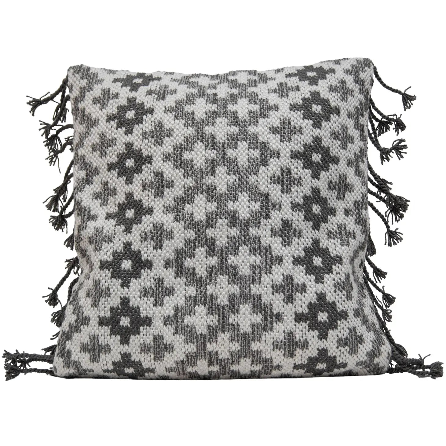 Hand Woven Ebe Pillow Gray 24x24