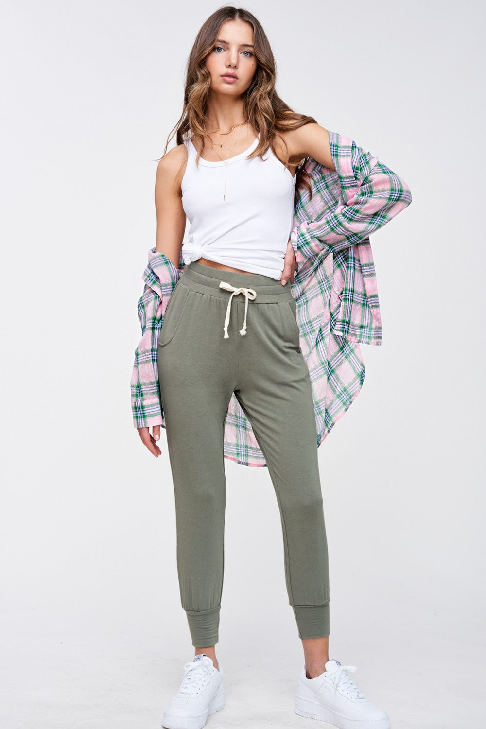 Relaxed Drawstring Joggers | Olive 