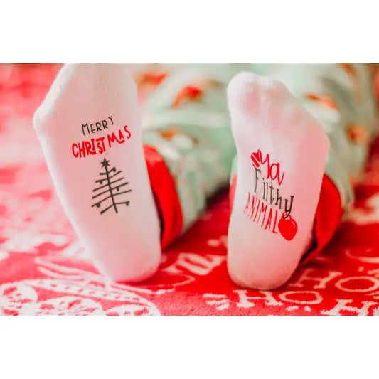 Merry Christmas Ya Filthy Animal Baby Socks