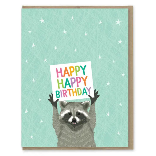 Raccoon Birthday Sign | Birthday Card