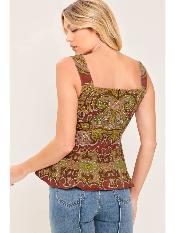 Ally Printed Peplum Top