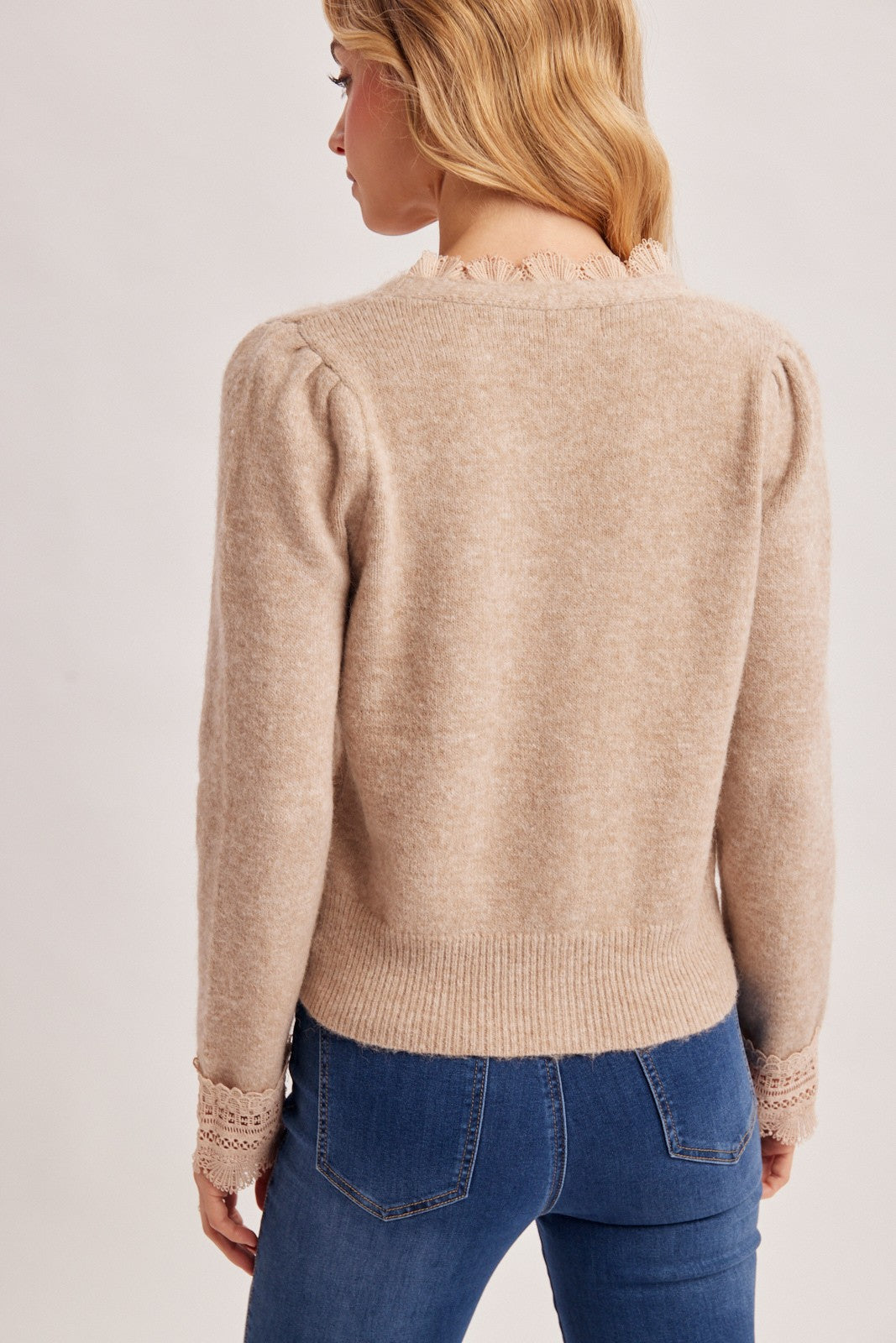 Ashlyn Lace Trim Cardigan