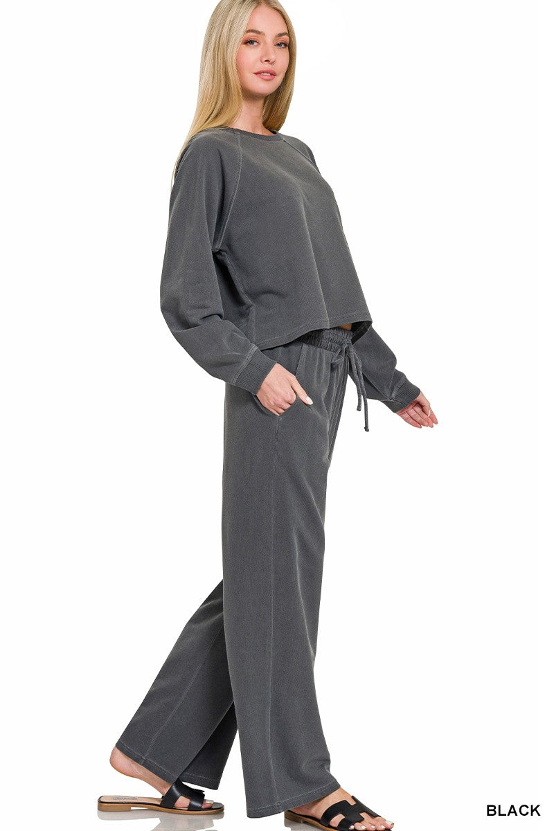 Brooklyn Washed French Terry Pullover + Pants Set