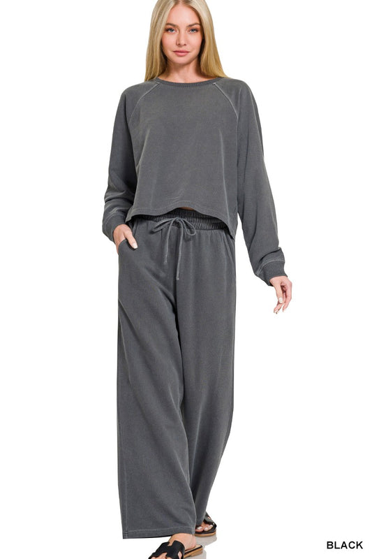 Brooklyn Washed French Terry Pullover + Pants Set