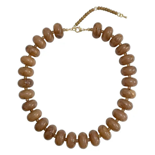 Dopamine Colorful Beaded Necklace | Brown