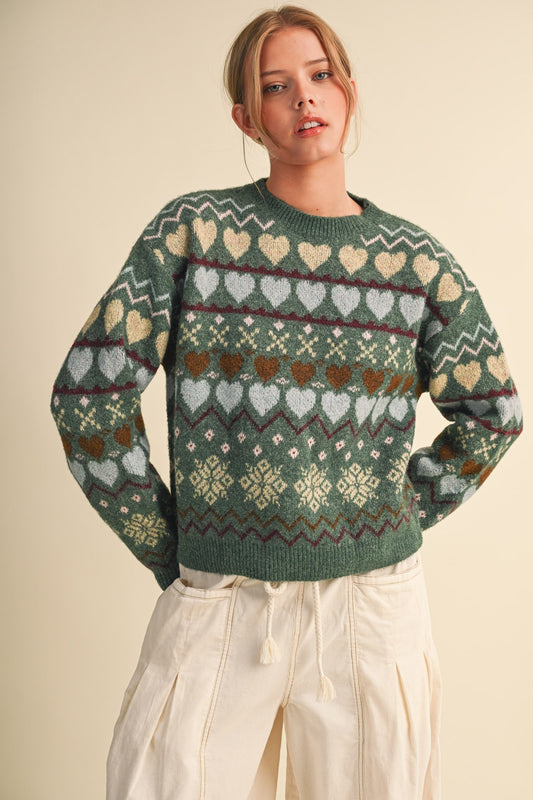 Deserie Geometric Heart Sweater