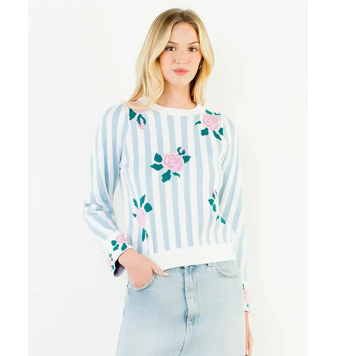 Hadley Stripe + Floral Sweater