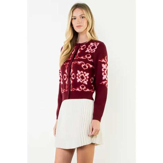 Heather Printed Cardigan