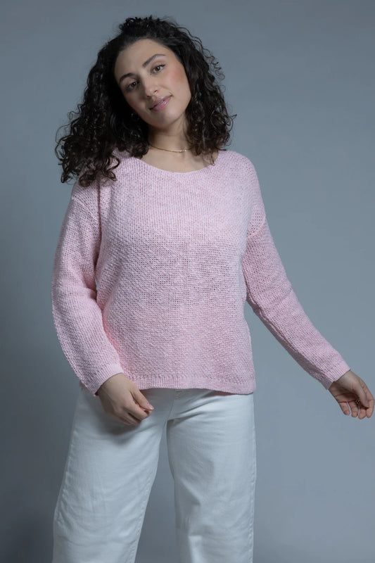 U Neck Jersey Rib Stitch Top