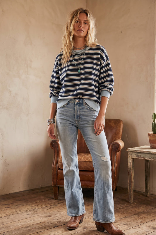 Laura Oversized Striped Sweatshirt