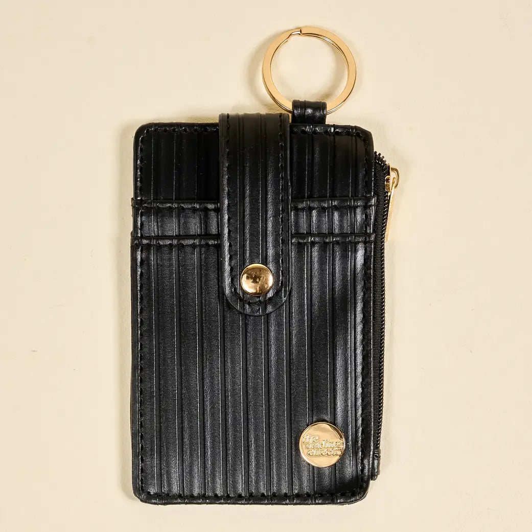 Ripple Ridge Keychain Wallet | Black