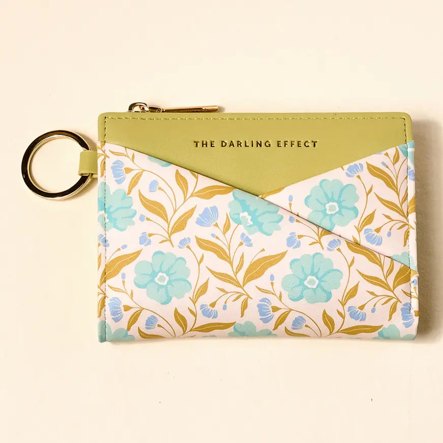 Luxe Pocket Wallet | Poppin Petals Aqua