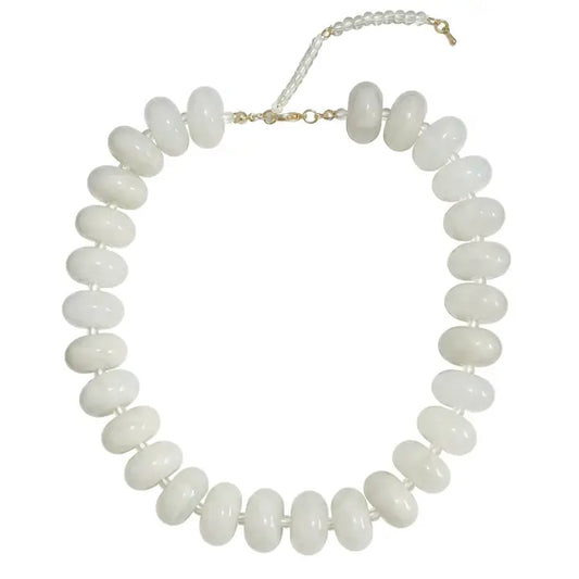 Dopamine Colorful Beaded Necklace | Light Grey