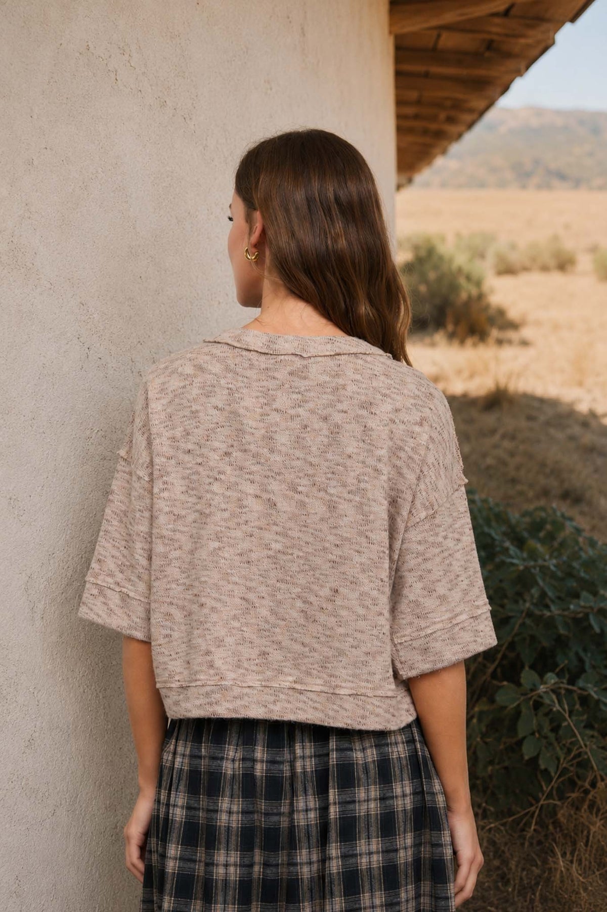 Lila Marled Button Down Short Sleeve Top