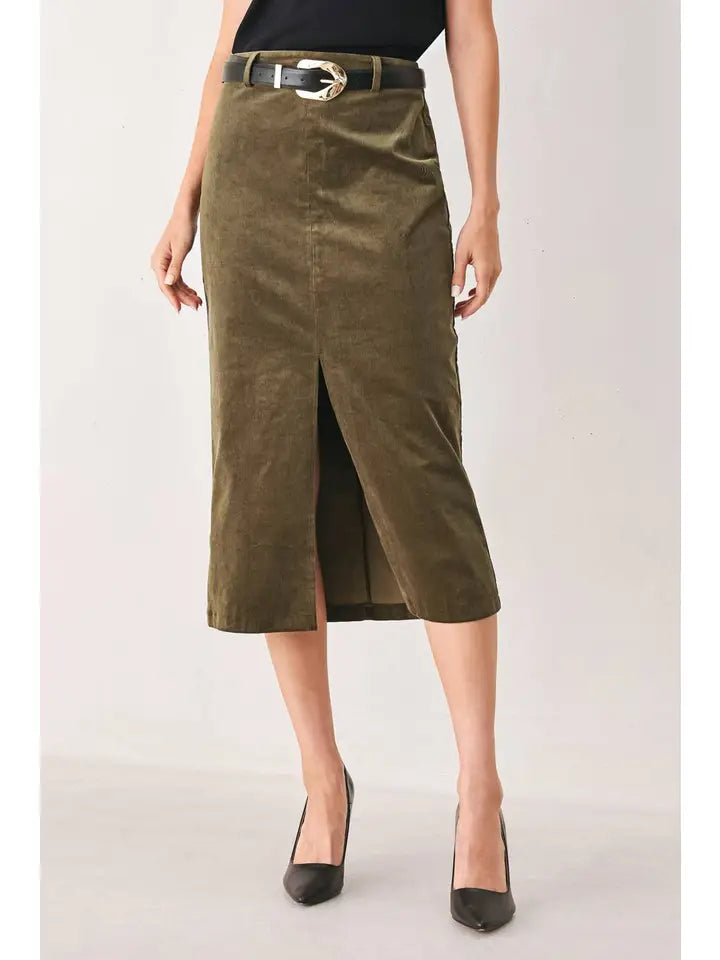 Miranda Corduroy Pencil Skirt