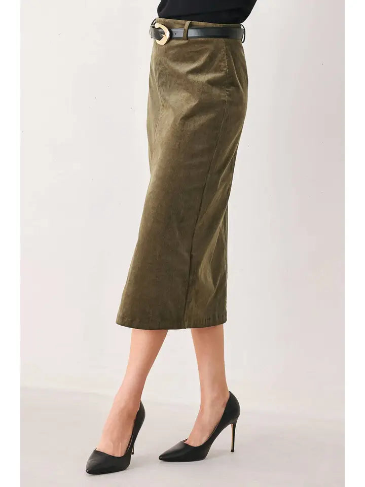 Miranda Corduroy Pencil Skirt
