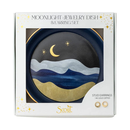 Jewelry Dish & Stud Earring Set | Moonlight + Midnight