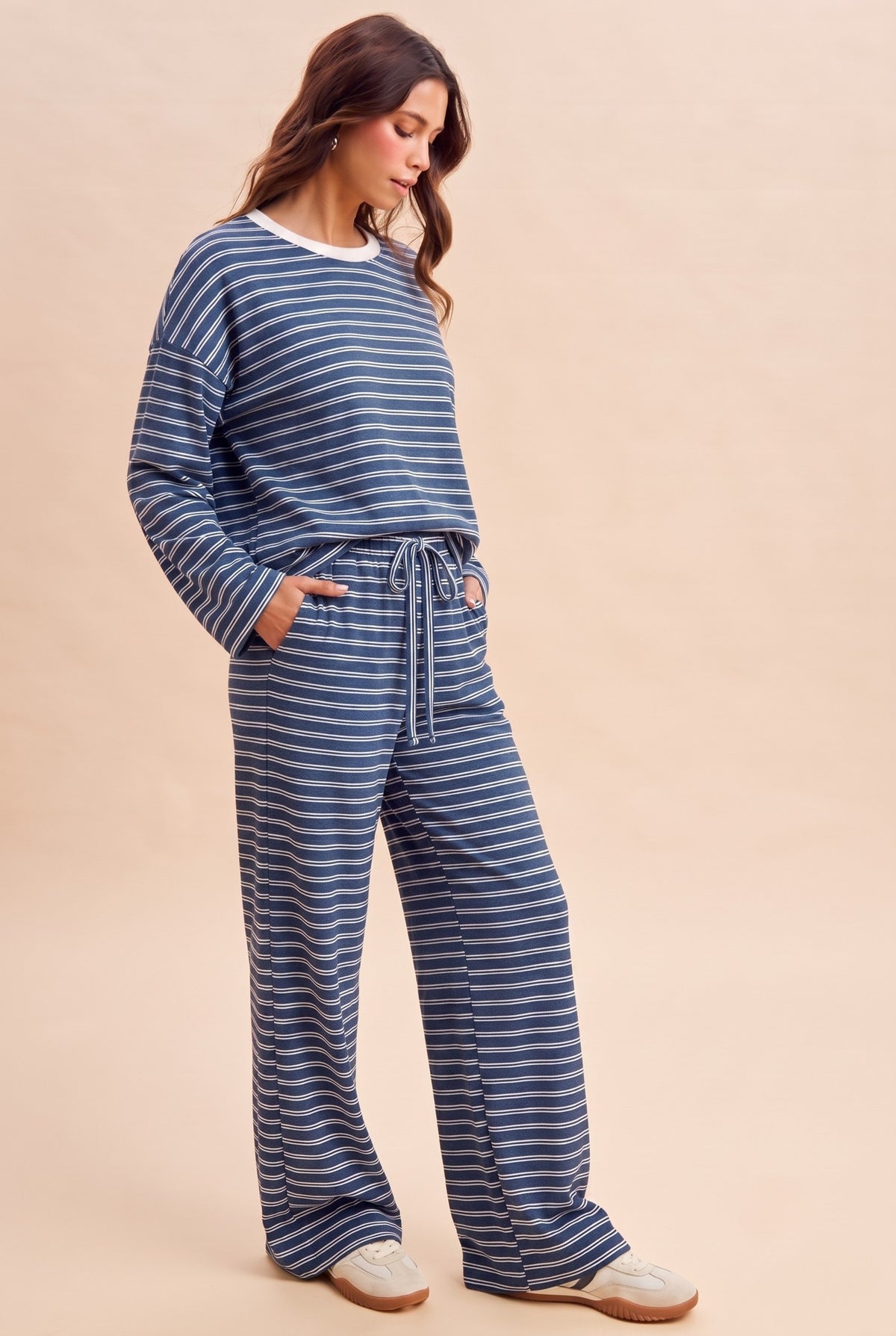 Penny Brushed Stripe Jersey Tee + Pants Set