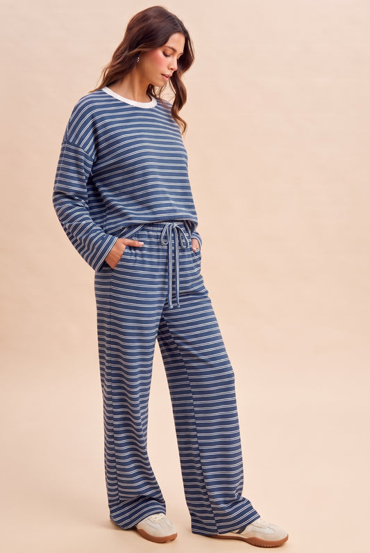 Penny Brushed Stripe Jersey Tee + Pants Set