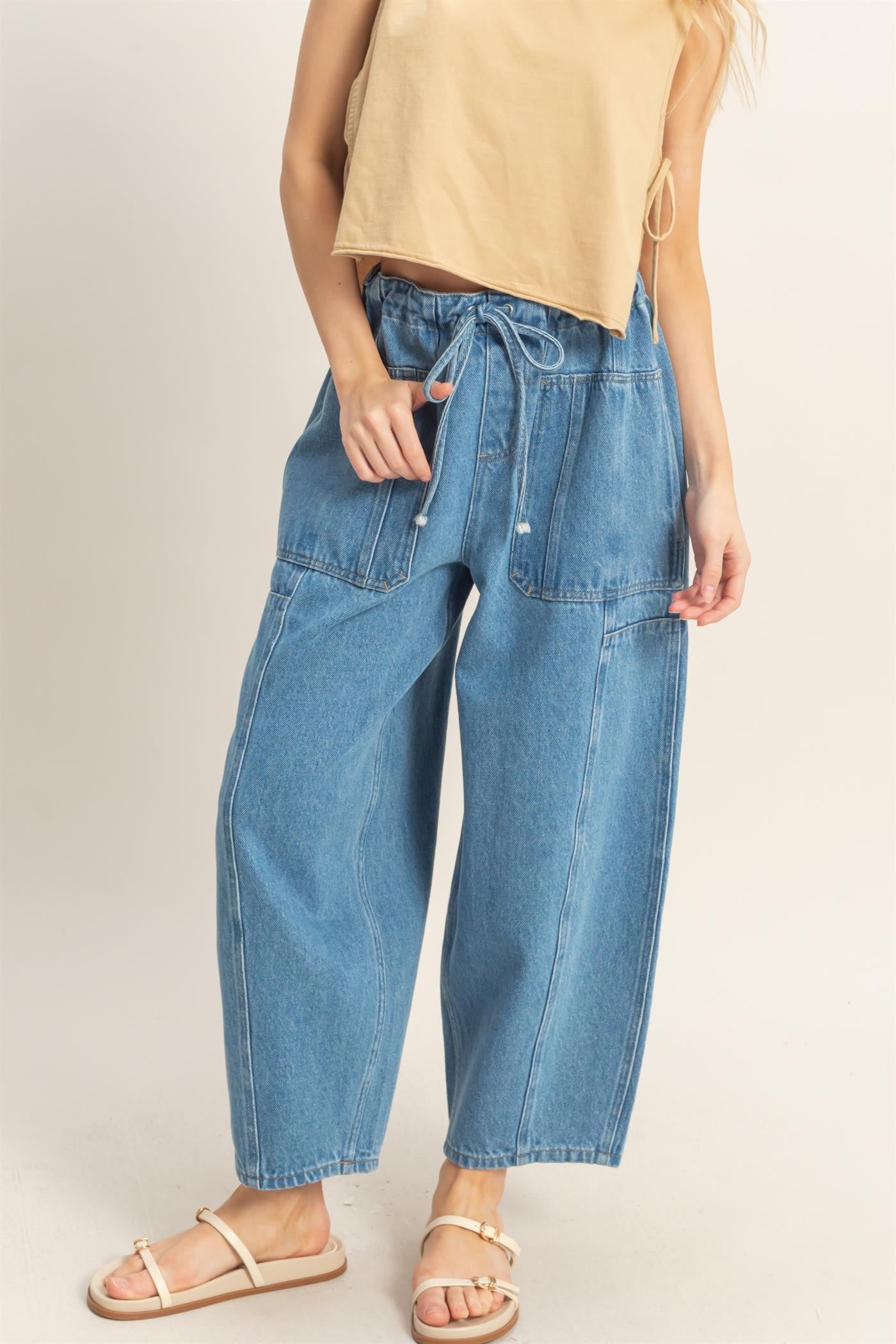 Reba Wide Pants With Oversize Pockets