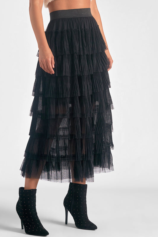 Joellen Tuille Layered Midi Skirt