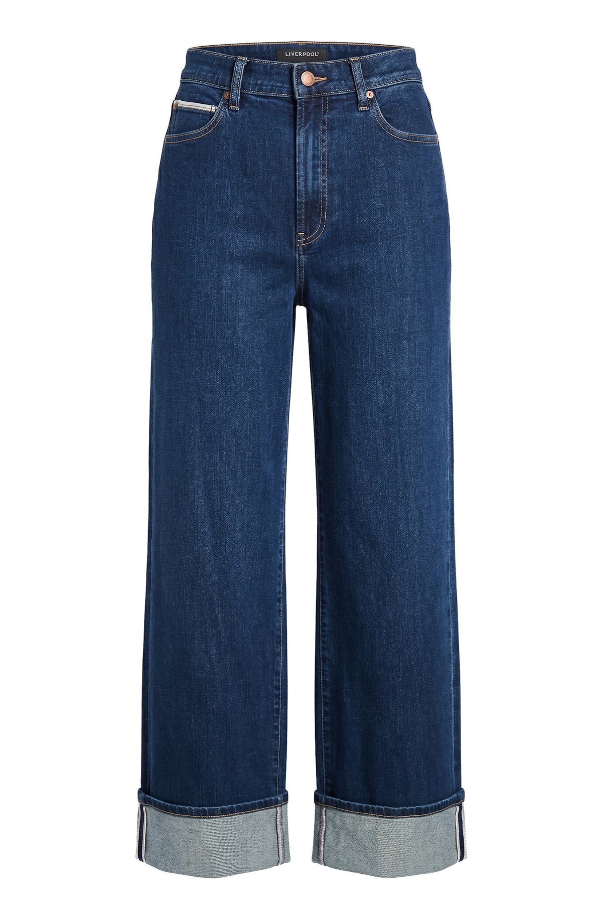 Liverpool Selvedge Morgan Hi Rise Cuffed Wide | Cosmic Dust