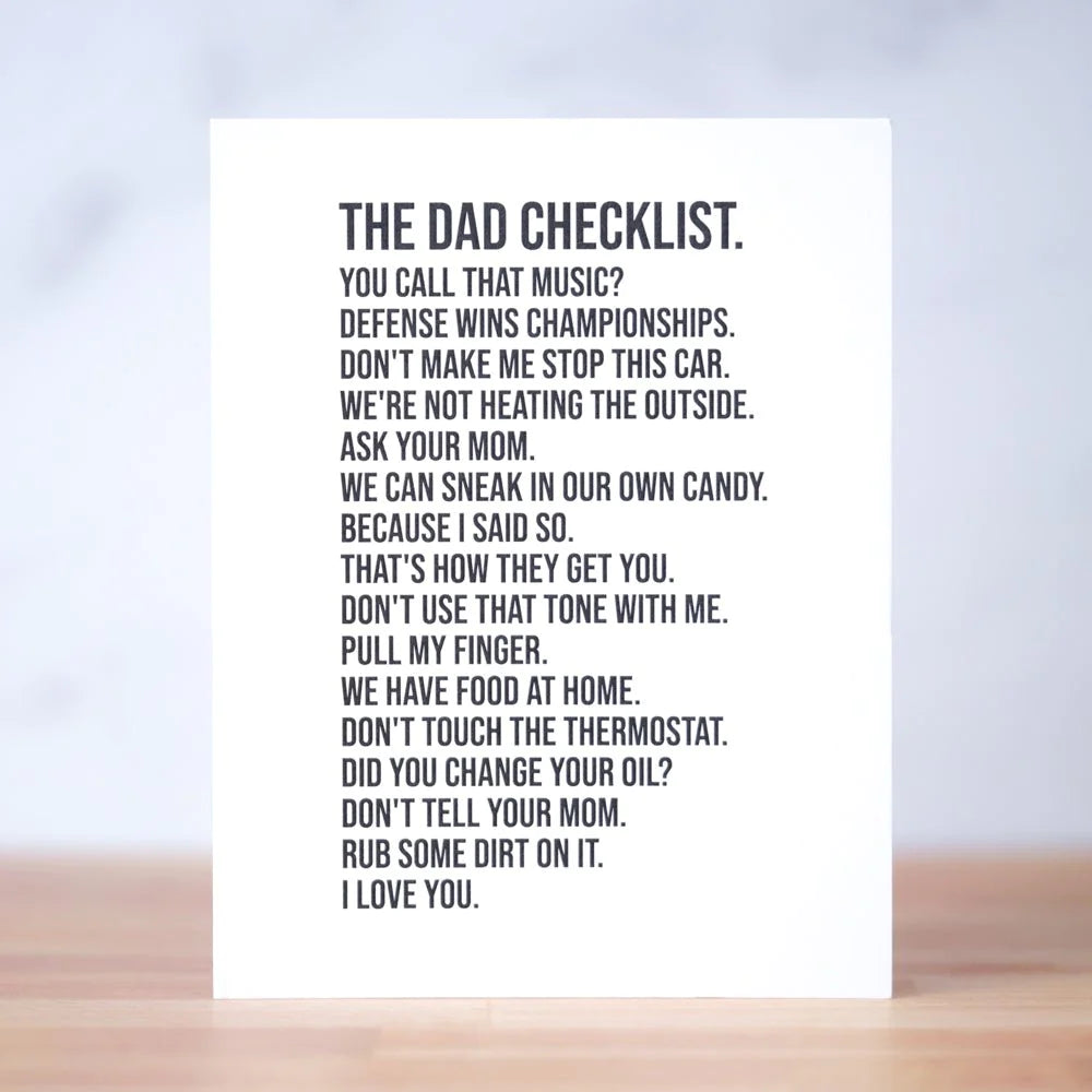 The Dad Checklist- Father's Day Cards