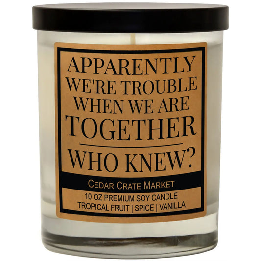 Apparently We Are Trouble Together- Cedar Crate Market Candles